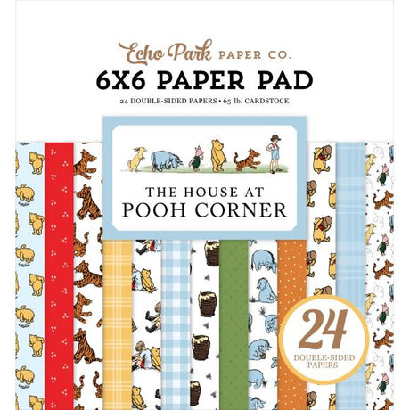With designs as sweet as honey, welcome Pooh and his friends into your projects with the NEW The House At Pooh Corner Collection. 

This 6" x 6" Paper Pad includes 24 double sided papers that feature unique designs on each side. All patterns and elements have been scaled down making them perfect for cardmaking or similar applications. All of our Echo Park Paper Co. paper pad products are both acid free and lignin free, printed on 65 lb accent opaque cardstock, and made in the USA.