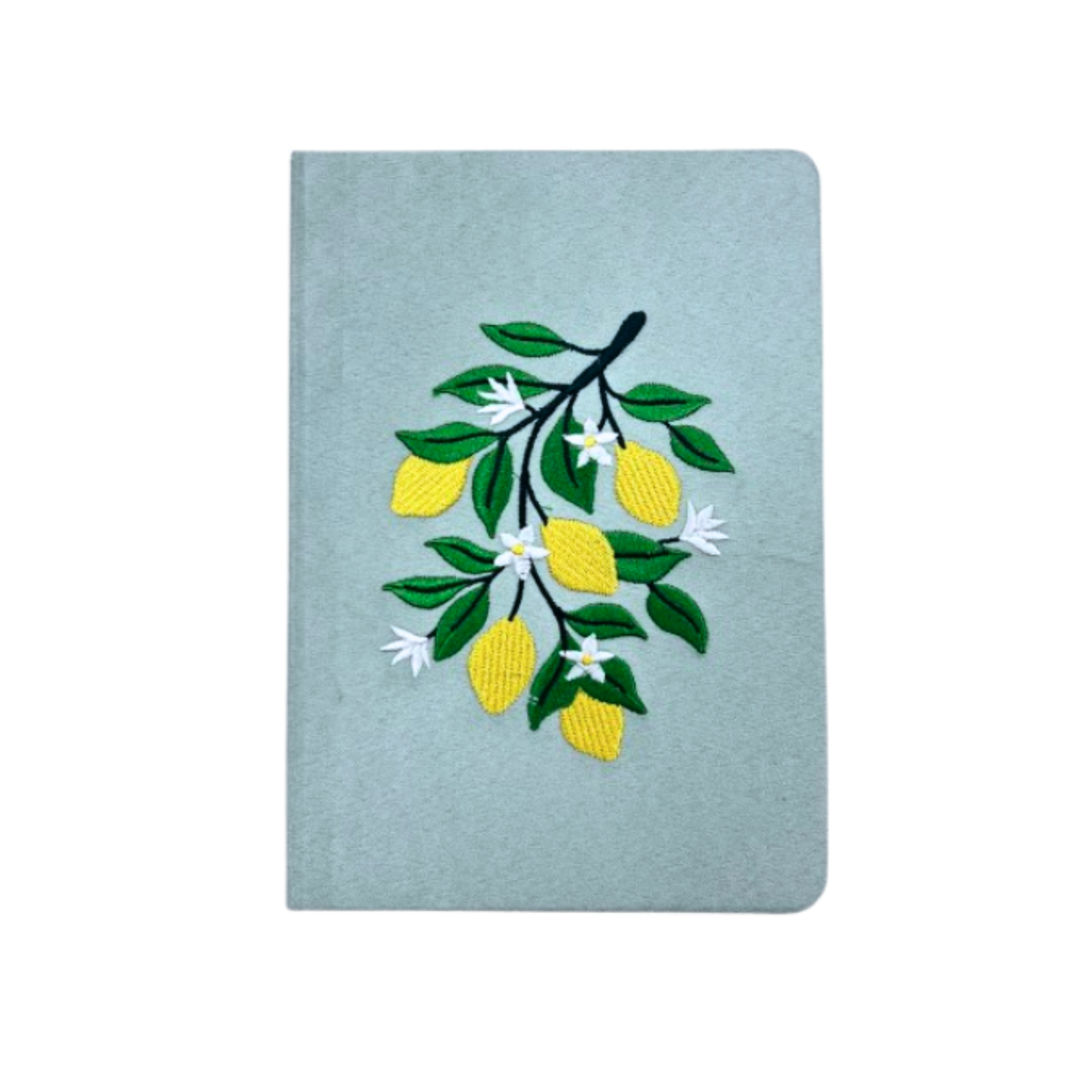 Embroidered&nbsp;Lemon Hardbound Notebook

Premium embroidered cover and beautiful cream-colored lined pages making it easy to keep track of even the smallest details. Complete with a rich, satin ribbon allowing you to bookmark your favorite pages and experiences.

5.75" x 8.25" hardcover journal notebook
Embroidered cover artwork
144 lined pages
Glorious Smythe-sewn binding allows notebook to lay flat
Ribbon Bookmark
Durable binding and high-quality paper for a premium writing experience
Ideal for gifts, p
