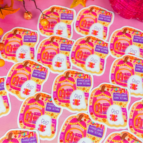 This whimsical design was hand lettered and illustrated with lots of love. The size of this decal is 3". It is made of durable & weather resistant vinyl that is dishwasher safe, able to withstand exposure to wind, rain and sunlight and is scratch resistant. All artwork is original.