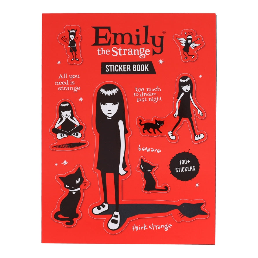 Whether you're new to Emily or a longtime fan, embrace your inner odd child with this unparalleled collection showcasing her bold goth-girl aesthetic, philosophical musings, and fiery wit. Featuring more than 100 stickers in a range of sizes, sayings, and designs, this set invites you to stick Emily anywhere. Each is rendered in her signature bold colors—black, white, and red—and full of secret messages hidden in spot gloss.