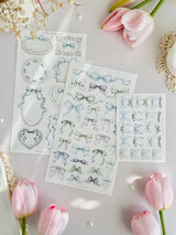 leelajournals Enchanted Bows & Frames Sticker Sheet - 3pc set