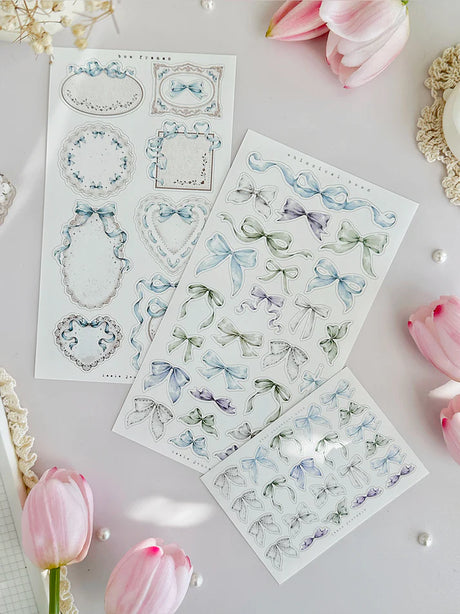 leelajournals Enchanted Bows & Frames Sticker Sheet - 3pc set