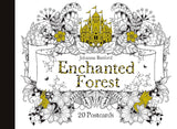 20 detachable postcards to decorate, color in, and send to your friends. That's if you can bear to part with them! From the book Enchanted Forest: An Inky Quest and Coloring Book by Johanna Basford, Laurence King Publishing, 2015.