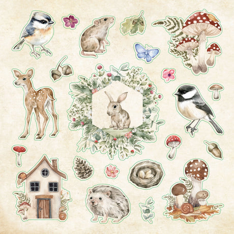 Draw from the power of nature with this fantastic treasury of woodland wonders! 50 vibrant pages brim with more than 800 stickers, all featuring a forest flourish. Eclectic assortment spans a diverse range: birds, insects, animal families, trees, mushrooms, ferns, flowers, fairy folk, seasons, moonlit magic, far-flung landscapes, plus an assortment of woodland borders, labels, seals, and so much more.