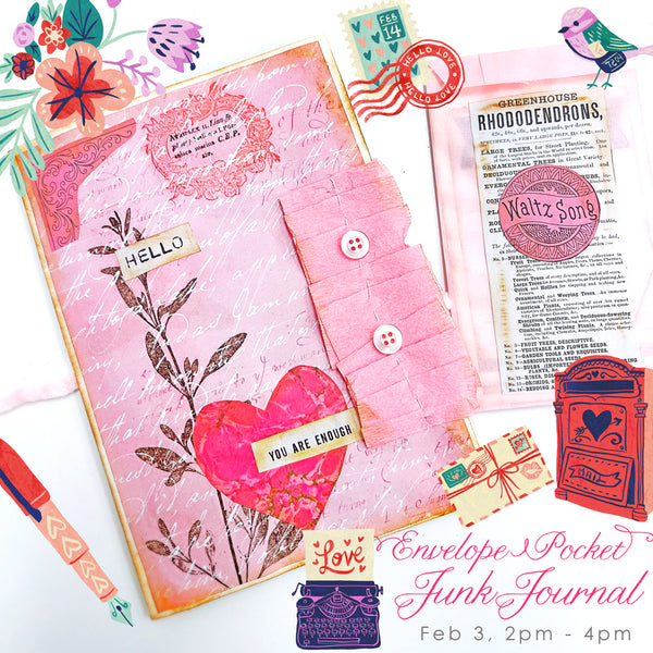 Envelope Pocket Junk Journal - Hearts Theme