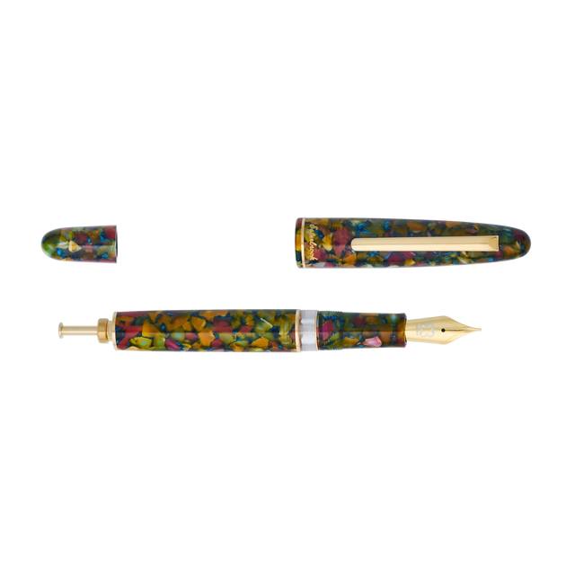 Inspired by lush gardens, the Botanical Garden Estie is a fountain pen that celebrates the beauty of nature. With intricate details and superior craftsmanship, this pen brings a touch of the outdoors to your writing, merging artistry and functionality in a way that is both elegant and practical.

The Esterbrook Estie features a German-manufactured nib by Jowo, known for its reliability and smooth performance. Each nib is carefully inspected by hand and marked with our logo and size indication for easy ident