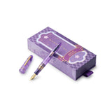Esterbrook x Sakuradragon Sakura Street Estie Fountain Pen

Created with artist Cindy Duong of Sakuradragon, the Sakura Street Estie brings her imaginative illustrated world to Esterbrook's traditional Estie fountain pen. Its U.S.-blended material combines translucent purple with colorful glitter sparkle, while the custom clip is etched with Cindy's Sakura pattern. Dual Esterbrook and Sakuradragon engraving and a gold-plated converter finish the design. Each pen arrives in special packaging with Japanese gi