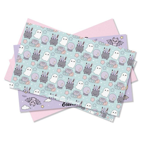 Esterbrook&nbsp;x Sweet Kawaii Design - Pastel Halloween Blotter Papers

A spooky-cute stationery essential from Sweet Kawaii Design x Esterbrook!

Keep your pages neat, your ink crisp, and those sneaky smudges from coming back to haunt you. This set includes five blotter sheets. Three large blotter sheets and two perforated sheets that divide into thirds, perfect for absorbing excess fountain pen ink, testing inks, or tucking into your planner for little ink emergencies. Each sheet measures 8.27” x 5.12”, 