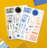 Stationery hoarders rejoice — here’s a set that celebrates our (endless) love for journals, fountain pens, and paper! Use this set to create swatch tests of your favorite inks and pens, or document your latest online shopping haul!

Use this set for scrapbooking, Project Life, planners, travel journals, and bullet journals! 4x6 clear stamp set, includes 27 stamps.