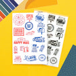 Happy mail comes in many forms… whether it’s a fun handwritten card from a loved one, or that online order you made at 2am ;) This set is perfect for documenting the fun mail you get and perfect for decorating all the mail you send out. We love snail mail — if you do too, this set is one you’ll be reaching for over and over again as you send those fun packages out!

Use this set for scrapbooking, Project Life, planners, travel journals, and bullet journals! 4x6 clear stamp set, includes 16 stamps.