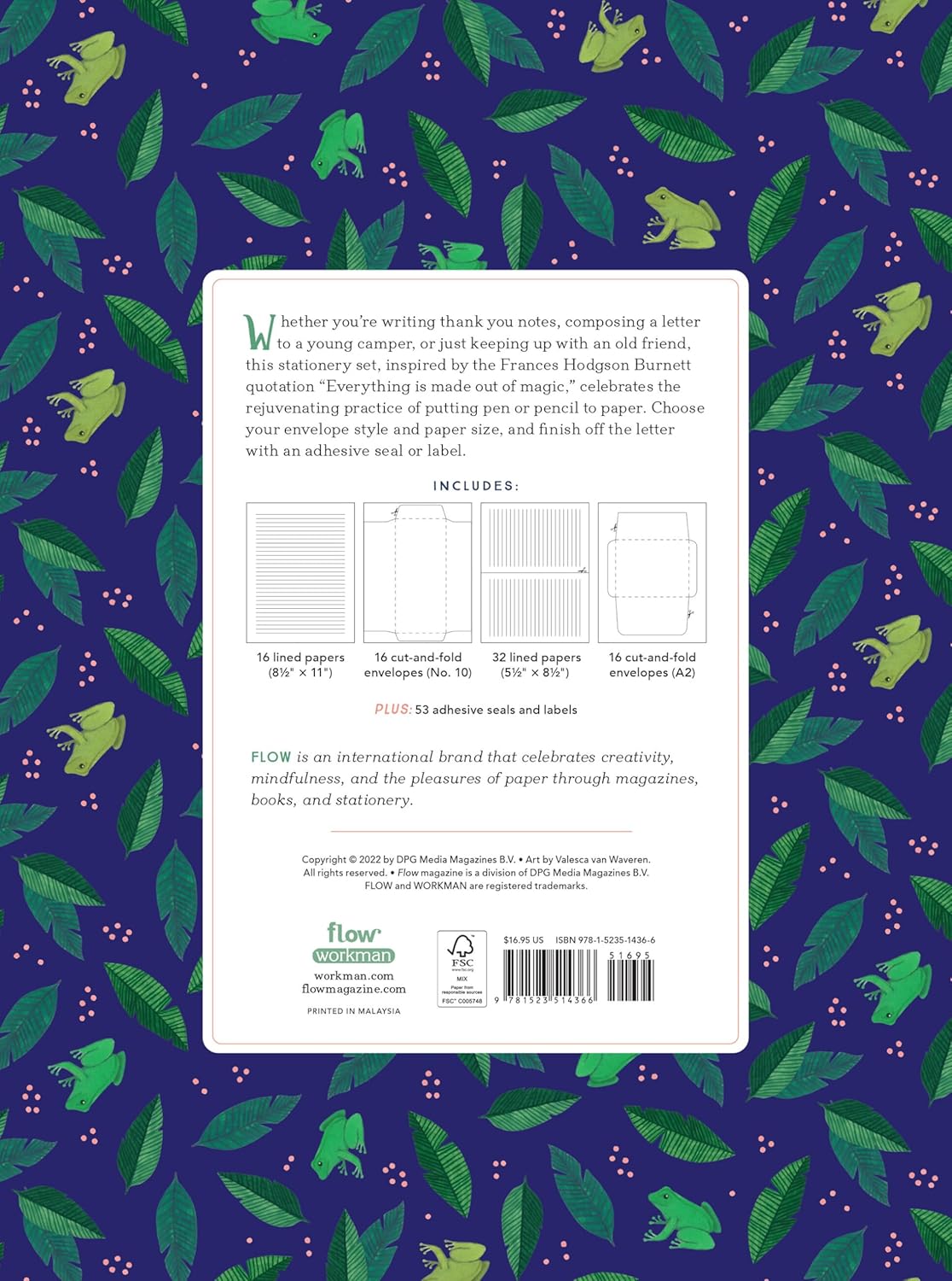 Taking as its inspiration a quote from Francis Hodgson Burnett, and translating it into stunning images that capture the magic we find in nature, particularly on a starlit night, Everything Is Made Out of Magic is a suite of pure delight. Lost in the digital rush is the old-fashioned, truly mindful pleasure of writing a real letter—on real stationery. The Everything Is Made Out of Magic Stationery Set features a pad of 48 lined sheets, 32 cut-and-fold envelopes, and 53 adhesive seals and labels.