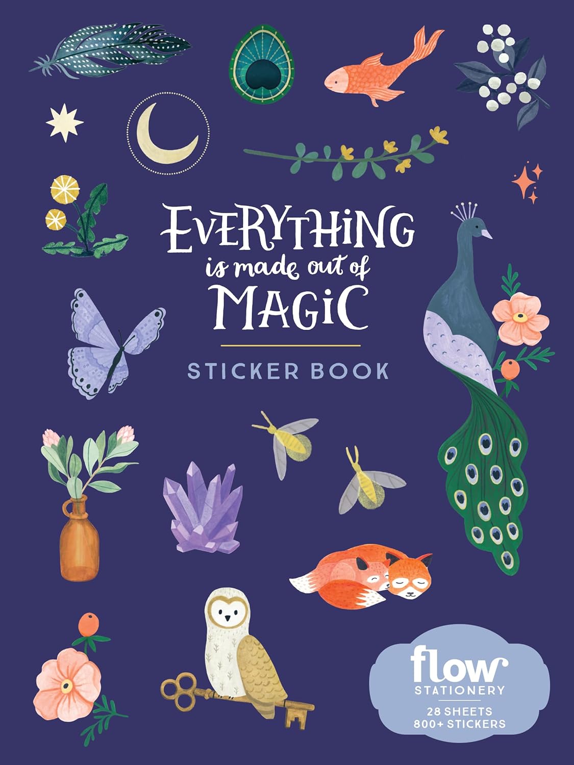 This collection of stickers, inspired by Frances Hodgson Burnett’s words “everything is made out of magic” and illustrated by Dutch artist Valesca van Waveren, recalls the endless wonder found in the natural world: clever foxes, flashing fireflies, vibrant wisteria, glittering crystals, and more! Place these stickers on a piece of snail mail or a notebook, decorate your planner, or share them with friends. —28 sheets —800+ stickers —Matte finish