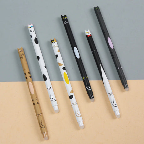 These cute cat gel pens are perfect for planning, for work, home, desk or for school. They will be a beautiful addition to your pen collection!


• 0.5mm Gel Ink
• Black Ink
• Writes very smoothly
• Measures approx. 6" - 7"
• Includes 1 pen, we will send one random color/design