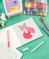 Our fine tip markers have a 0.7mm point for beautiful crisp and clean lines. A must for any artist creating drawings, technical work, or illustrations. The 48 colors are bright, quick flowing, and fast drying. Made to write practically everywhere, vivid Grabie markers eliminate dullness and boring.