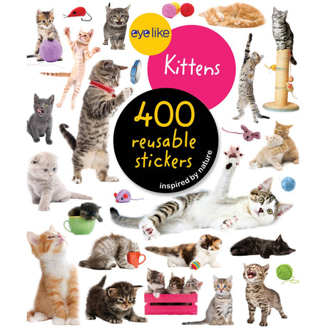 Over 400 irresistible, reusable, and collectible stickers to mix, match, and trade! Part of the bestselling Eyelike Stickers series, Eyelike Stickers: Kittens will delight every kid and crafter who loves cuddly pets. Collage of kittens with eyelike brand logo and text about reusable stickers.