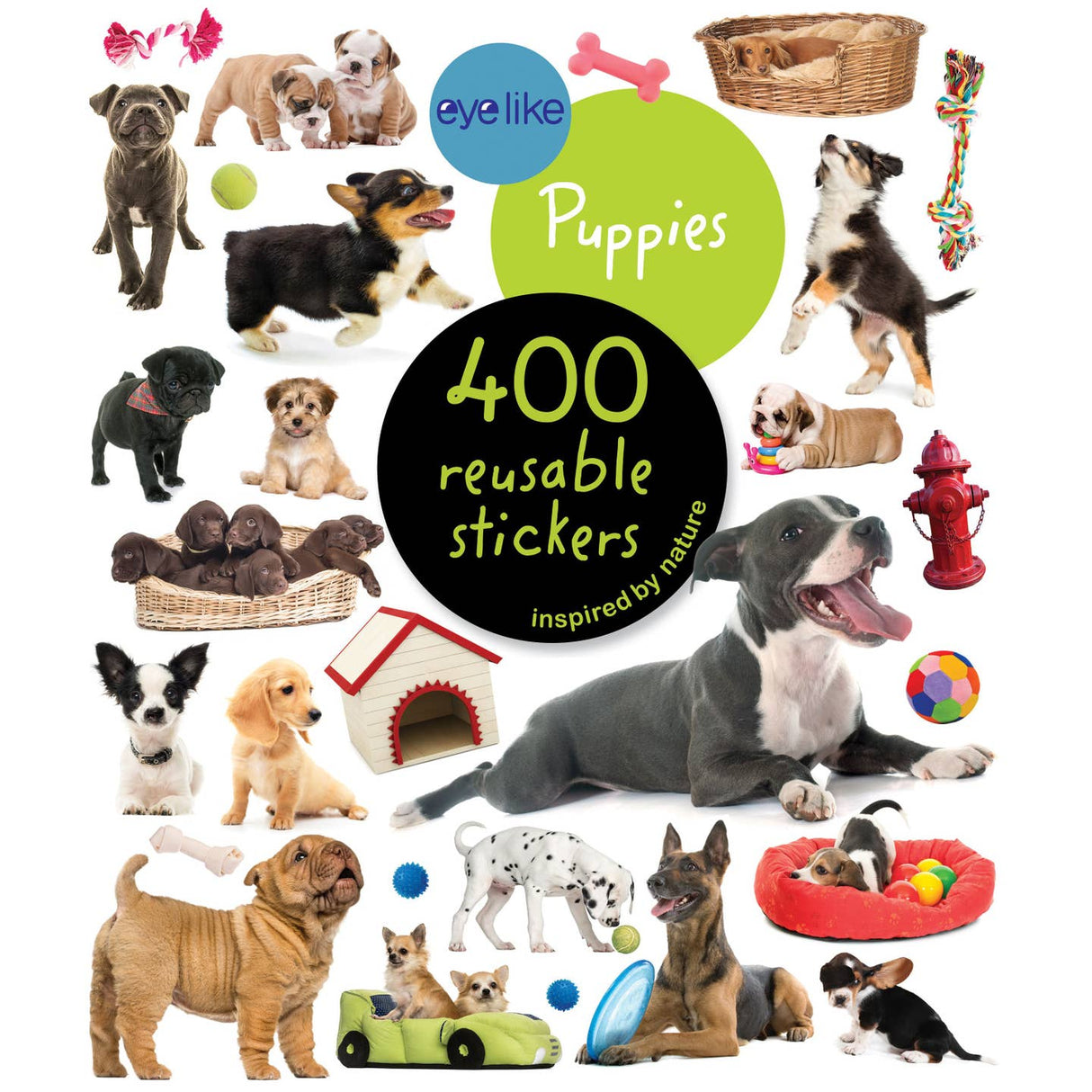 Over 400 irresistible, reusable, and collectible stickers to mix, match, and trade! Part of the bestselling Eyelike Stickers series, Eyelike Stickers: Puppies will delight every kid and crafter who loves cuddly pets. Collection of puppies and related items with eyelike branding on a white background