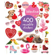 Over 400 irresistible, reusable, and collectible stickers to mix, match, and trade!

Stuffed with over 400 cute and bright hearts, kisses, and Valentine themed designs, kids can decorate valentines day cards, embellish notebooks, and stick on windows to their hearts desire! These peel-and-place stickers are perfect for creating your own work of art anytime, anywhere, and are designed to be stuck on, peeled off, and stuck on again without tearing or losing their stick. The front and back inside covers are gl