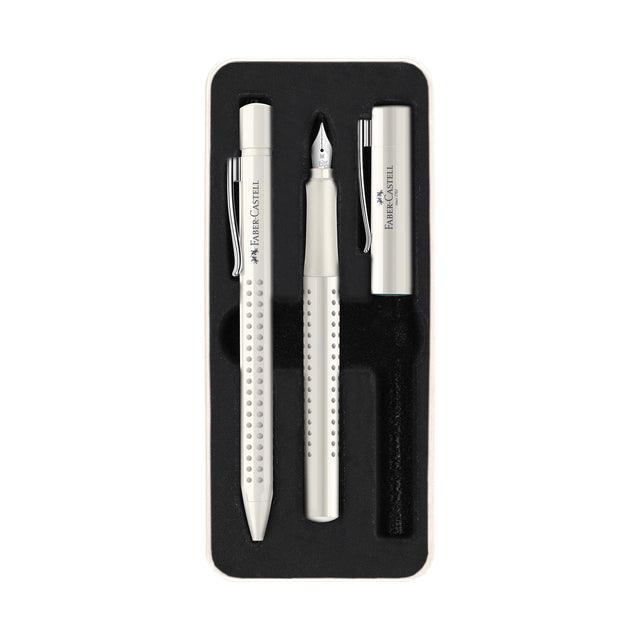 Faber-Castell Grip 2010 Fountain & Ballpoint Pen Gift Set - Coconut Milk