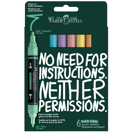 Faber-Castell Multimark Acrylic Paint Markers: Pastel Colors