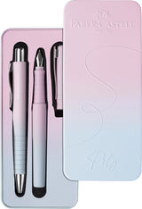 Faber-Castell Poly Ball Flow Fountain & Ballpoint Pen Gift Set - Blushing Sky