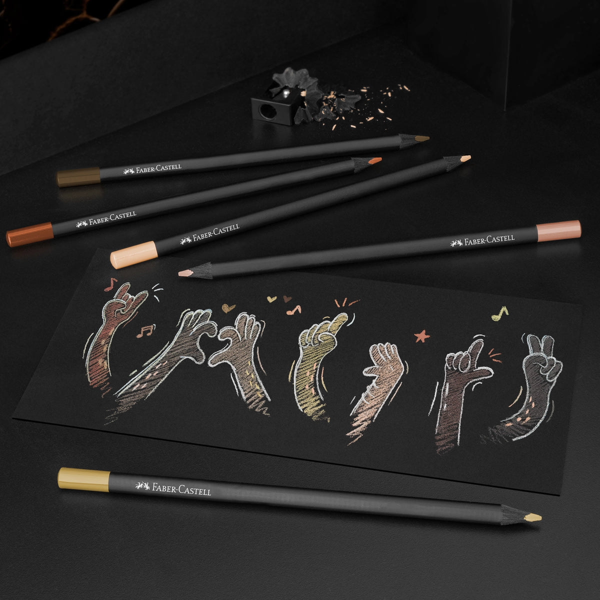 Black Edition Color Pencils with black wood and supersoft leads have great effects on light and even colored and dark paper. Pure Color!