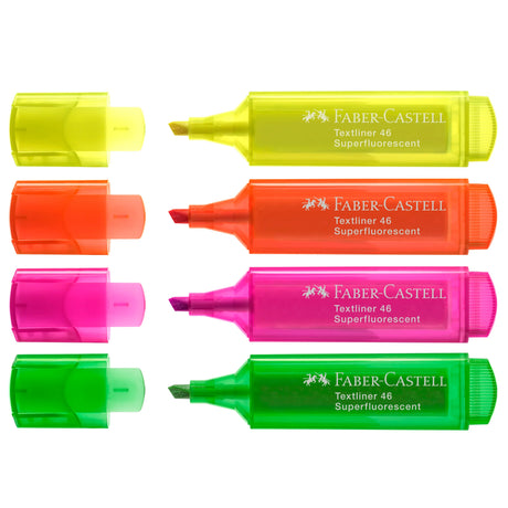 Highlight Your Ideas with Eco-Friendly Neon Colors! Convenient 4-Pack Ideal for Various Needs.

Transform your work or study sessions into efficient, visually dynamic experiences with Textliner 46 Highlighters! Meticulously engineered to be more than just a marker, these highlighters are your tool for precision, vibrancy and a touch of brilliance in every stroke.

Non-toxic and safe, our highlighters use water-based ink that ensures excellent marking results with even color laydown.&nbsp;

Achieve three dif