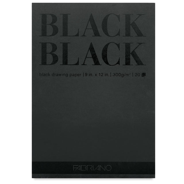 Fabriano Black Black is a range of uncoated cardboards made of ECF cellulose pulp. This paper is characterized by a very deep black colour due to the high quality and lightfast pigments used for its production.

Flexible and resistant it is ideal for pastel, colour pencils, markers, passe-partout and portfolio presentations.

Weight of paper: 300gsm
20 Pages
Top side glued