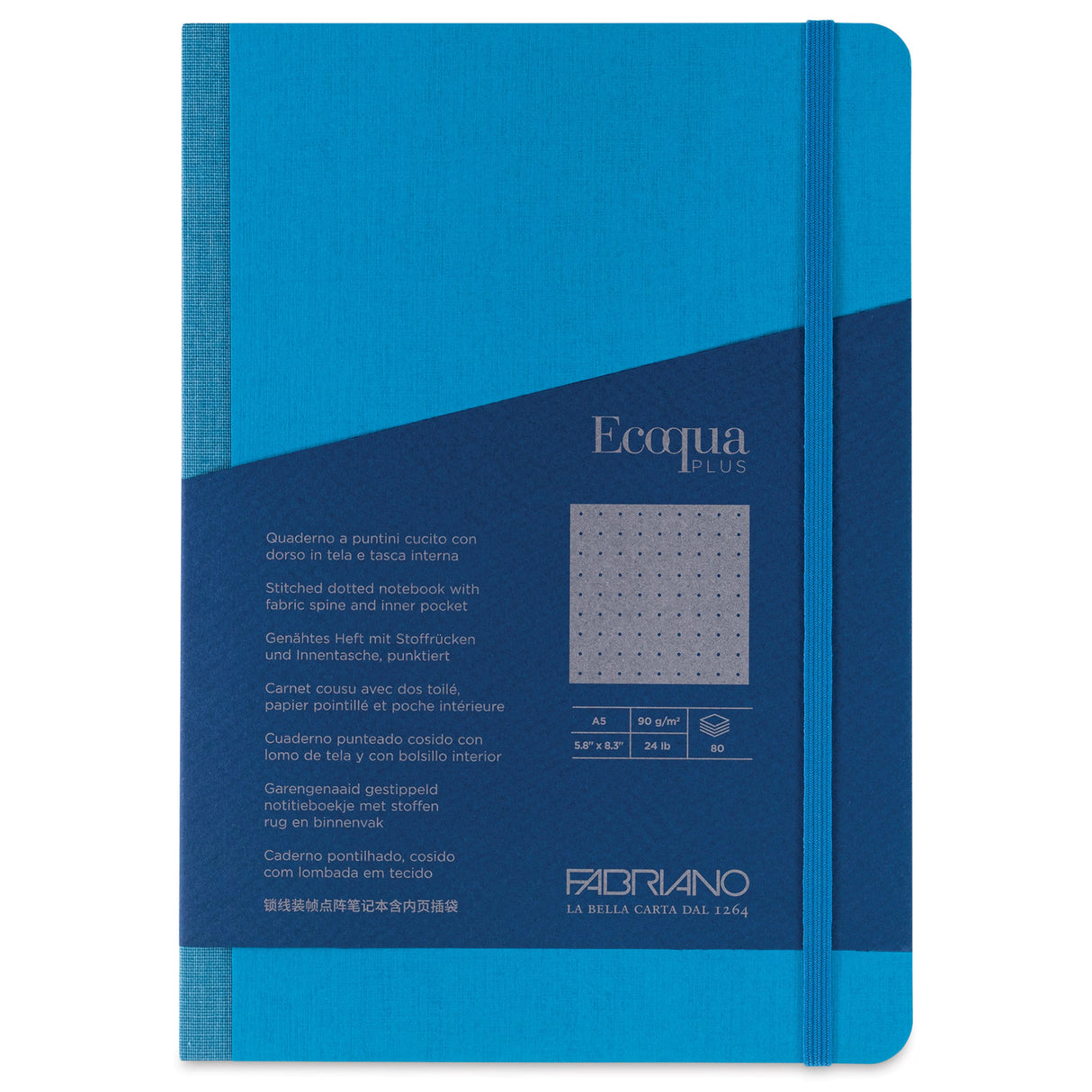 Ecoqua Plus by Fabriano is a collection of notebooks designed to accompany you every day, withstanding prolonged use. These notebooks open perfectly, allowing you to comfortably write on every page, right down to the last. Entirely made in Italy, they use the best raw materials and are produced with renewable energy, demonstrating a concrete commitment to sustainability.