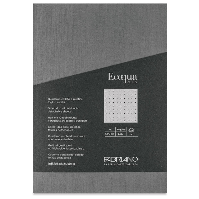 Ecoqua Plus by Fabriano is a collection of notebooks designed to accompany you every day, withstanding prolonged use. These notebooks open perfectly, allowing you to comfortably write on every page, right down to the last. Entirely made in Italy, they use the best raw materials and are produced with renewable energy, demonstrating a concrete commitment to sustainability.
