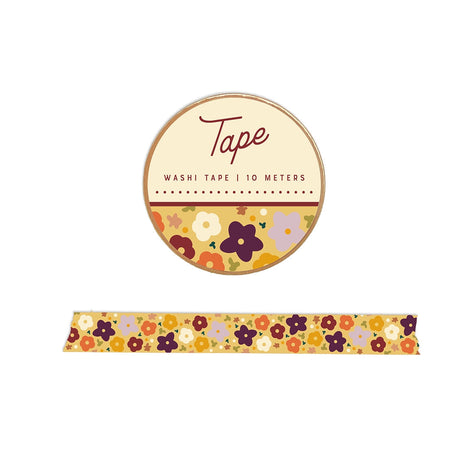 Bring the beauty of the season to creative projects with our Fall Flower Pattern washi tape, featuring a warm palette of autumn blooms and rich seasonal hues. Perfect for embellishing journals, planners, gift wrap, greeting cards, scrapbook pages, and other paper crafts, this easy-to-use tape adds a colorful finishing touch without leaving residue. A beautiful seasonal staple for stationery shops, gift boutiques, and craft retailers, it's an inviting choice for customers who love floral designs with a cozy 