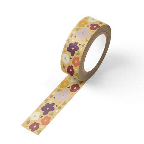 Bring the beauty of the season to creative projects with our Fall Flower Pattern washi tape, featuring a warm palette of autumn blooms and rich seasonal hues. Perfect for embellishing journals, planners, gift wrap, greeting cards, scrapbook pages, and other paper crafts, this easy-to-use tape adds a colorful finishing touch without leaving residue. A beautiful seasonal staple for stationery shops, gift boutiques, and craft retailers, it's an inviting choice for customers who love floral designs with a cozy 