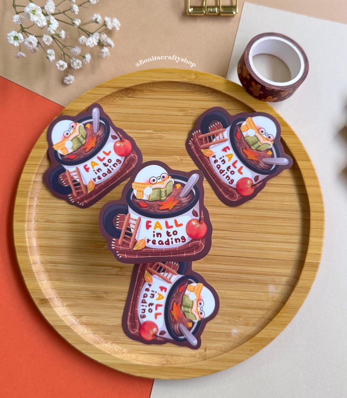 Cozy up with this adorable Fall Into Reading sticker, perfect for book lovers, autumn vibes, and anyone who enjoys warm drinks and cozy nights.