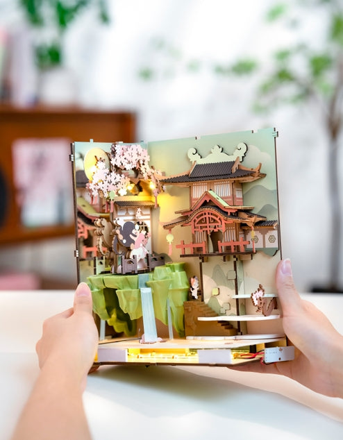 Falling Sakura Book Nook Kit Diy Miniature House