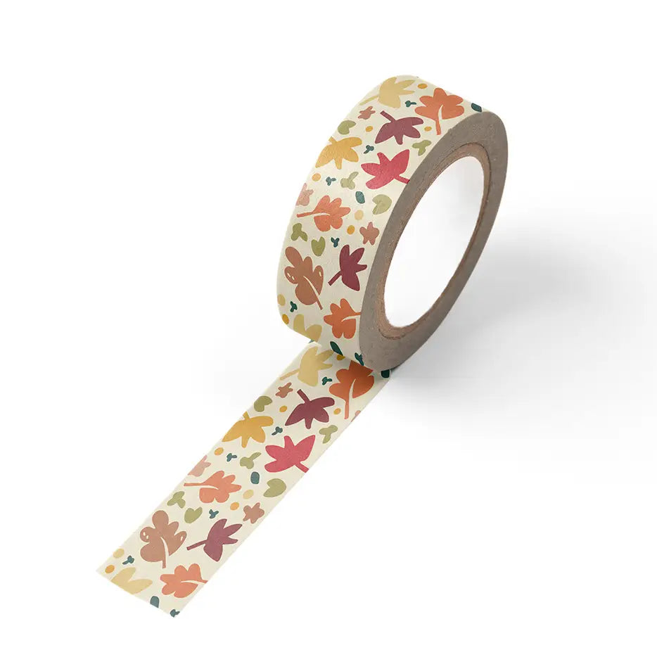 Capture the colors of the season with our Falling Leaves washi tape, featuring a classic pattern of autumn foliage in rich, earthy tones. This decorative paper tape is perfect for adding seasonal accents to planners, journals, handmade cards, gift packaging, scrapbook layouts, and other creative projects. Easy to tear, reposition, and remove, it's a versatile addition to any stationery or craft collection and an excellent seasonal offering for retailers looking to stock timeless fall-inspired designs.

Addi