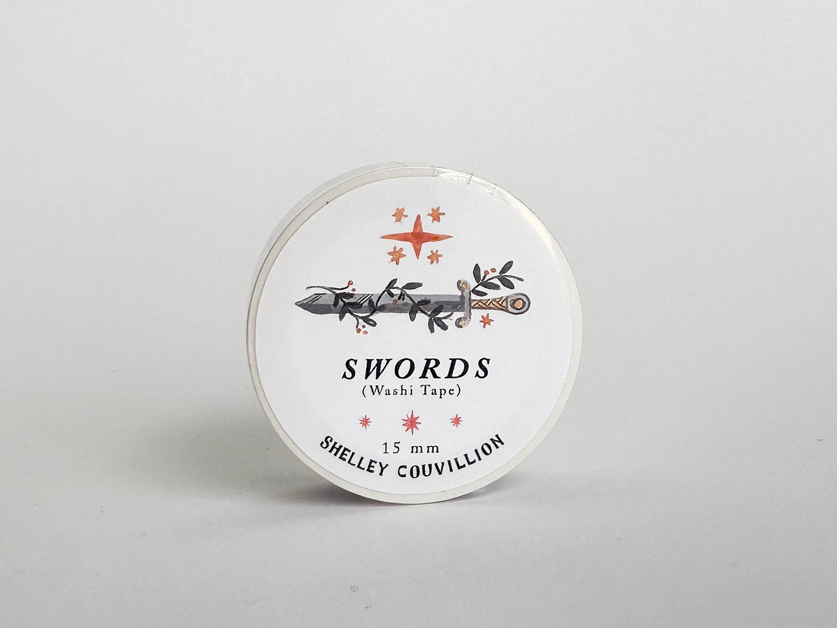 Get ready to wield your creativity with this amazing collection of washi tapes, including the deadly and dashing Swords Washi Tape. Perfect for fantasy nerds, bookstores, gaming stores and anyone that sells to fantasy loving customers. 15mm wide.