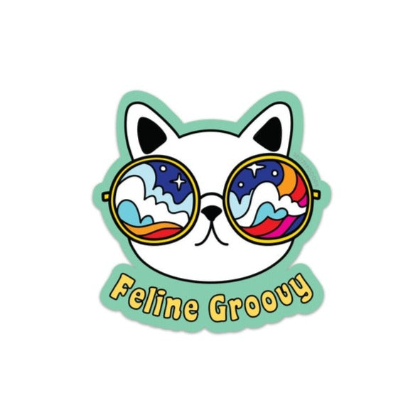Feline Groovy Cat Vinyl Sticker