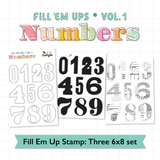 Fill 'em up Numbers 6X8 Clear Stamp Set