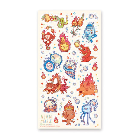 STICKII Fire & Water Sticker Sheet