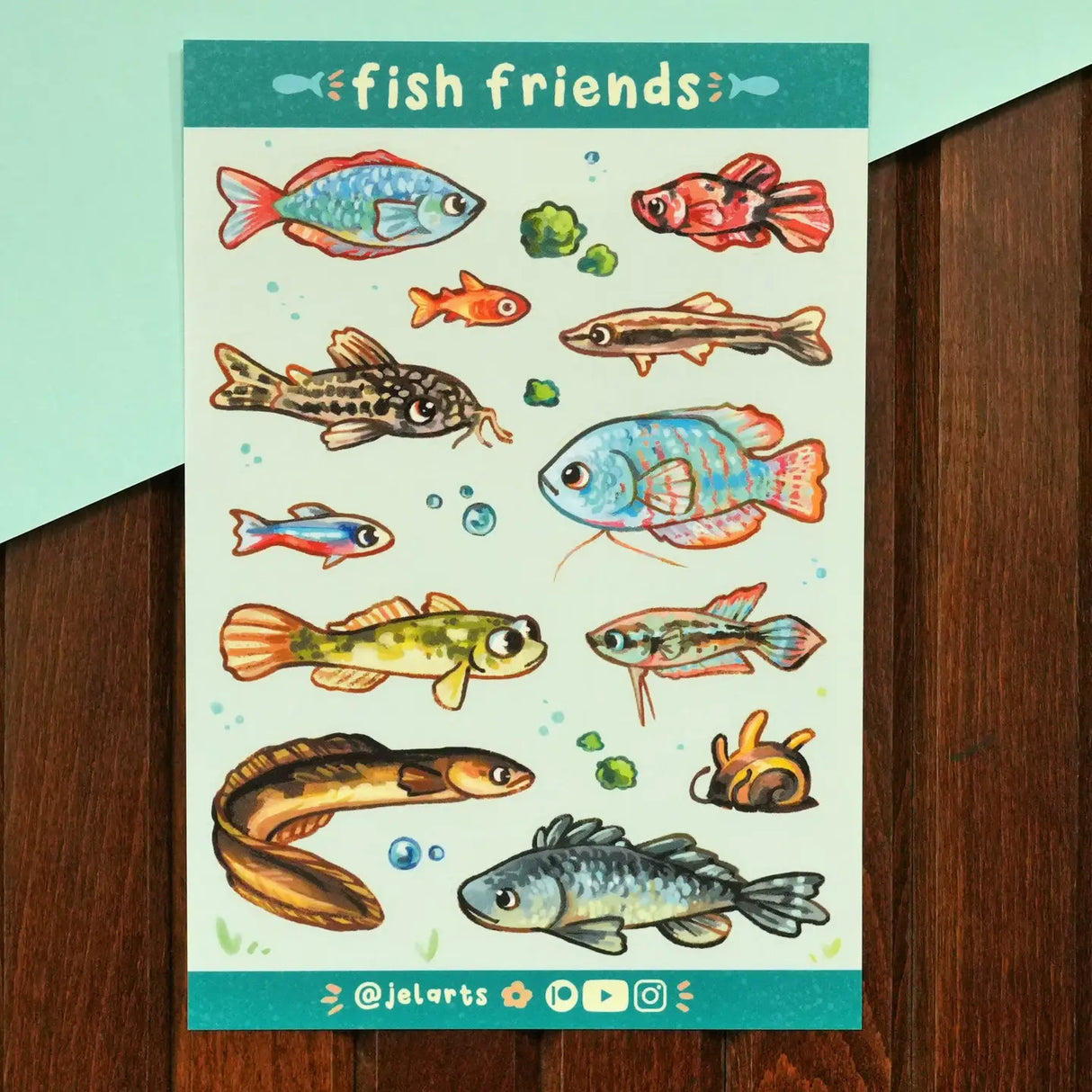JelArts - Fish Friends Vinyl Sticker Sheet