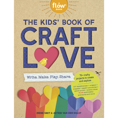 There's a colorfully illustrated, brand-new surprise on every page!

The newest book in Flow Magazine’s creativity series for kids, The Kids' Book of Craft Love is filled to the brim with engaging activities that invite the reader (ages 7 &amp; up) to tear out pages, cut and paste, assemble, sticker, build, and turn the two-dimensional sheets into three-dimensional wonders. Cut and fold a paper pencil pouch to hold all your art utensils. Fold a DIY adventure log notebook to take on your next adventure. Loop