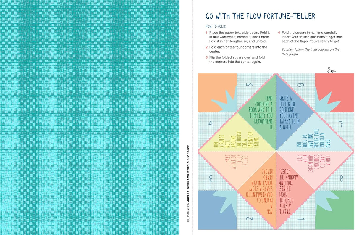 A surprise on every page!

Brimming from cover to cover with projects and other paper surprises, The Kids’ Book of Paper Love, from the bestselling editors of Flow magazine and books, is a bounty of a book that begs to be folded, cut up, collaged, doodled on, and shared. Loop paper strips into a paper chain. Snip out bookmarks. Fold a paper house. Make photo booth props—a silly mustache, a crown—to pose with friends. Bind up a DIY storybook and use it to sketch out adventures and dreams. Construct a paper f