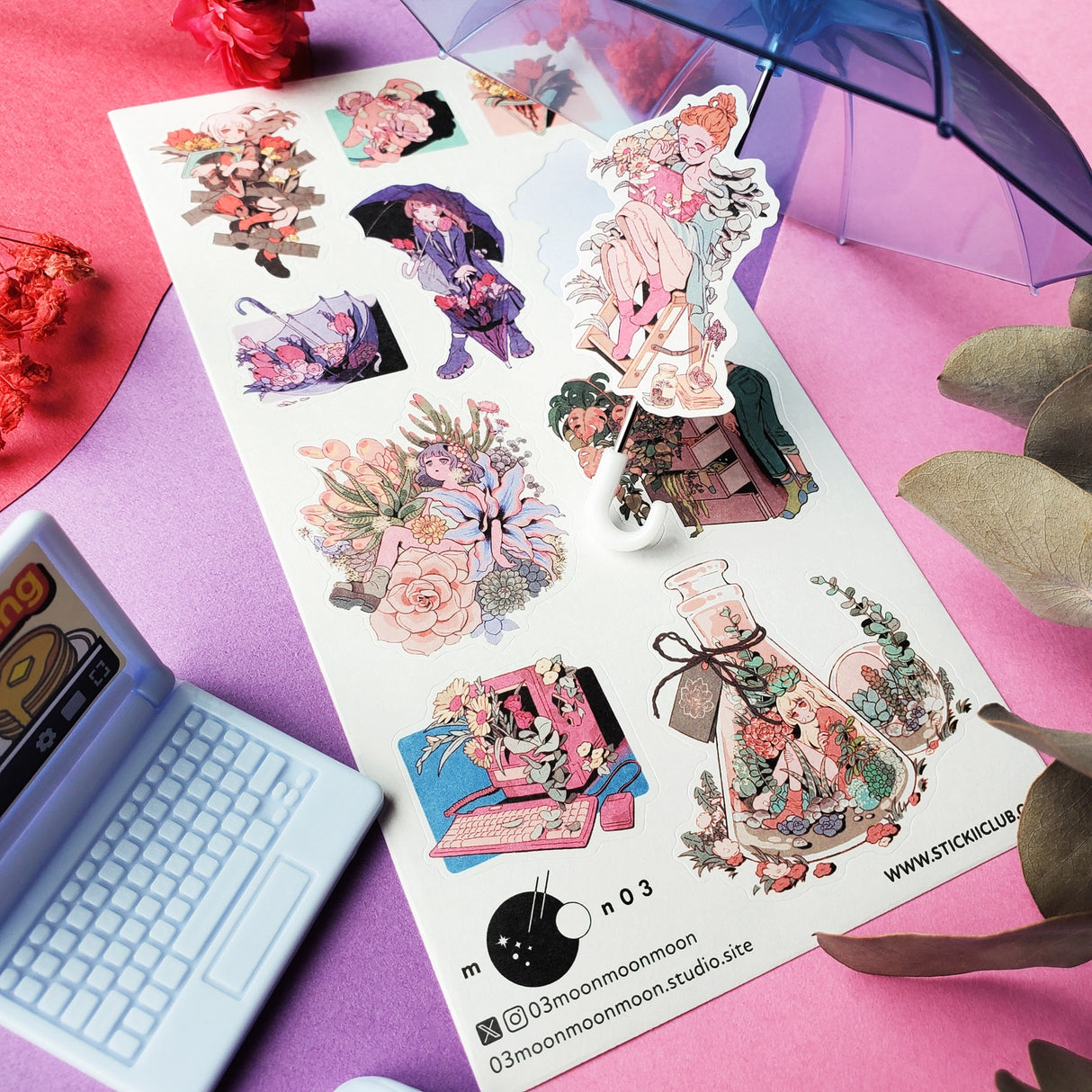 🌷🪴Spring is in the air, sprinkling its magic everywhere! Just look at how @03moonmoonmoon’s floral girls are (literally) living their best plant life, surrounded (literally) by all these amazing greens. We’d totally love to hang out in this flower-filled paradise!

Art by: @03moonmoonmoon

Top Coating: None

Adhesive Layer: Paper

Backing Layer: Paper

6.69" x 3.54". Weight - 0.03lbs.

1 sheet included