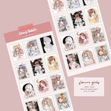 Flower Girls Stamp Sticker Sheet