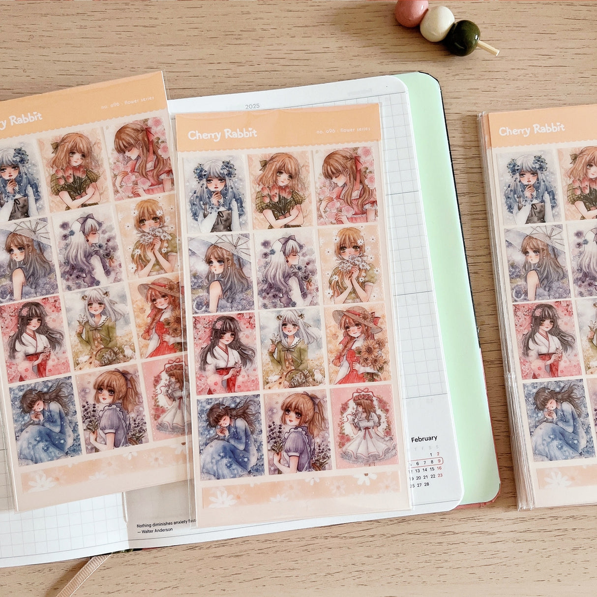 Cherry Rabbit Flower Series Sticker Sheet
