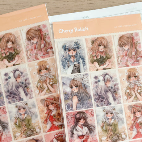 Cherry Rabbit Flower Series Sticker Sheet