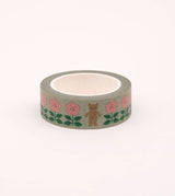 Flower and Bear Washi Tape - Grey
