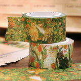 Flowers and Cats Let's Play Together Washi Tape