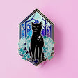 This fabulous Forest Cat is looking up at a glittery sky, surrounded by trees and framed by trailing ivy plants.&nbsp;

The pin is secured by two green heart backs and comes on a special ‘Art Nouveau’ Glitter Punk backing card, making it perfect for a gift or to keep as a special treat for yourself.

This pin is part of my Art Nouveau Cats collection – 8 enamel pins based on the fabulous 19th/20th century art movement.&nbsp;

Measurements: 48mm