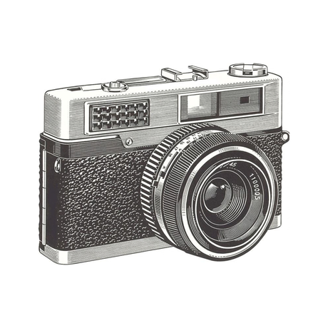 Elevate your inventory with this classic 3.5" x 5.5" postcard featuring an image from our Photography & Film Related collection titled Camera with Built-in Flash.