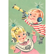 Elevate your inventory with this classic 3.5" x 5.5" postcard featuring an image from our Outer Space collection titled Children in Spacesuits.
